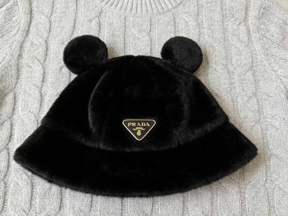 Prada Teddy Bucket Hat with Bear Ears